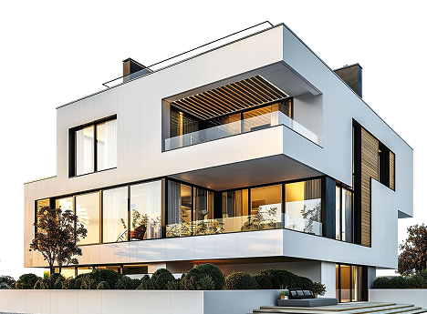 modern house isolated-white background